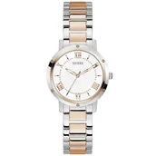 Zegarki damskie - Różowo-srebrny zegarek Guess Dawn na bransolecie GW0404L3 - miniaturka - grafika 1