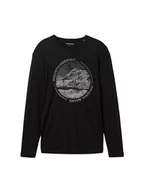 Koszulki męskie - TOM TAILOR Koszulka męska z długim rękawem, 2999 - Black, XXL - miniaturka - grafika 1