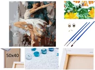 Malowanie po numerach - Malowanie po numerach Obraz Rama Płótno ZESTAW 5w1 BALETNICA taniec balet - miniaturka - grafika 1