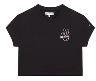 Bluzki damskie - BLUZKA KRÓTKI RĘKAW TOMMY HILFIGER KG0KG06340 r116 - miniaturka - grafika 1