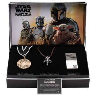 GWIEZDNE WOJNY: replikat MANDALORIAN WISIOREK MYTOSAUR, MEDAL IMPERIUM GALAKTYCZNEGO I PIN BESKAR - Wisiorki - miniaturka - grafika 1