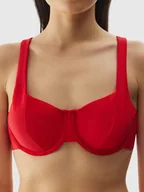 Stroje kąpielowe - Strój kąpielowy góra od bikini damska 4F 4FWSS24UBKTF042-62S Czerwony - miniaturka - grafika 1