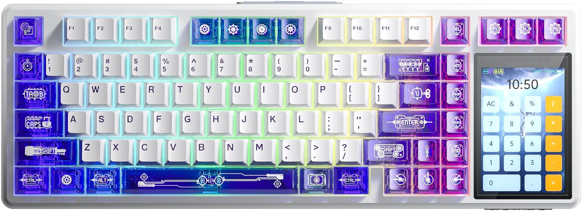 AULA L99 Semi transparent Purple+White Carmel Latte switch RGB AUL99-STP-CL