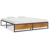 Łóżka - vidaXL Rama łóżka, czarna, metalowa, 140 x 200 cm - miniaturka - grafika 1