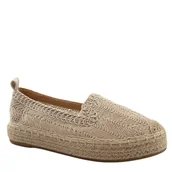 Espadryle damskie - Vinceza 17932 damskie espadryle z plecionki ażurowe beżowe - miniaturka - grafika 1