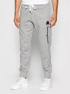 CHAMPION Spodnie dresowe Blend Vertical Script Logo 216472 Szary Regular Fit - Spodnie sportowe męskie - miniaturka - grafika 1