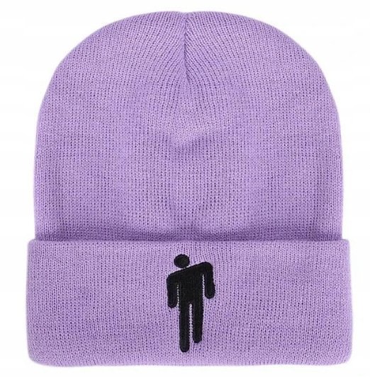 Czapka Zimowa Beanie Billie Eilish Bad Guy Fioletowa Prezent Streetwear Y2K