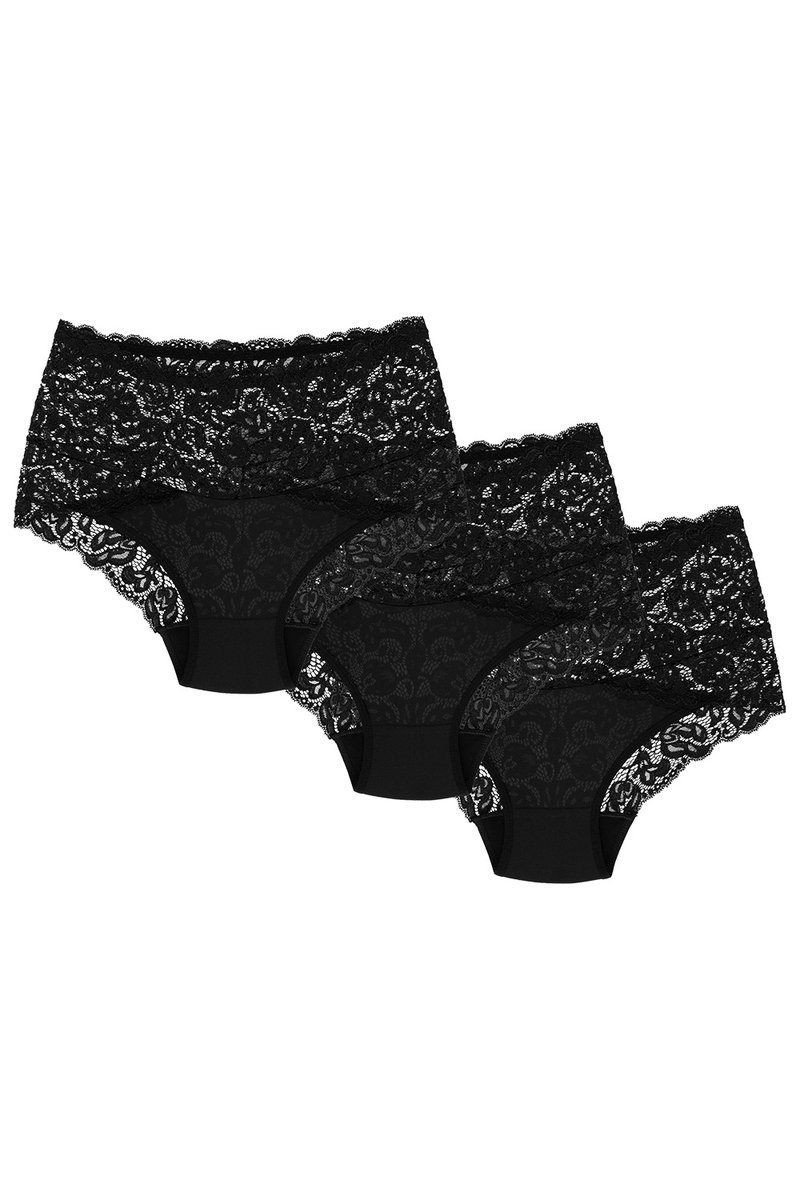 Wol-Bar Teri 3-pak czarny 2XL Majtki figi