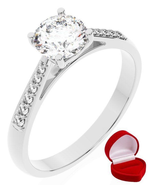 ZŁOTY PIERŚCIONEK ZARĘCZYNOWY 585 14k BRYLANT LAB 0,70 ct BIAŁE ZŁOTO R16