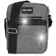 Torby męskie - Torba na ramię męska saszetka listonoszka raportówka szara lekka pojemna - miniaturka - grafika 1