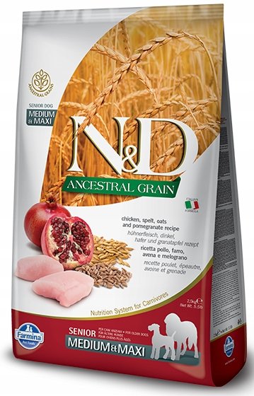 Farmina N&D Low Grain Chicken&Pomegranate Senior Medium&Maxi 12 kg