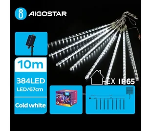 Aigostar - LED Solarny łańcuch bożonarodzeniowy 384xLED/13m IP65 zimna biel - Lampy ogrodowe - miniaturka - grafika 1