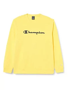 Bluzy męskie - Champion Męska bluza z okrągłym dekoltem Legacy American Classics Heavy Powerblend Terry Logo, żółta, XXL - grafika 1