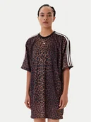 Sukienki - adidas Sukienka codzienna Leopard JW7311 Brązowy Regular Fit - miniaturka - grafika 1