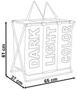 Kosze na bieliznę - Trzykomorowy kosz na pranie TRIKO - 130L - czarny - miniaturka - grafika 1