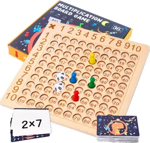 Zaxer Gra planszowa tabliczka mnożenia, nauka liczenia, drewniana - Gry planszowe - miniaturka - grafika 1
