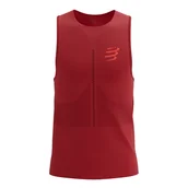 Bielizna sportowa męska - COMPRESSPORT Koszulka biegowa PRO RACING SINGLET samba red - miniaturka - grafika 1