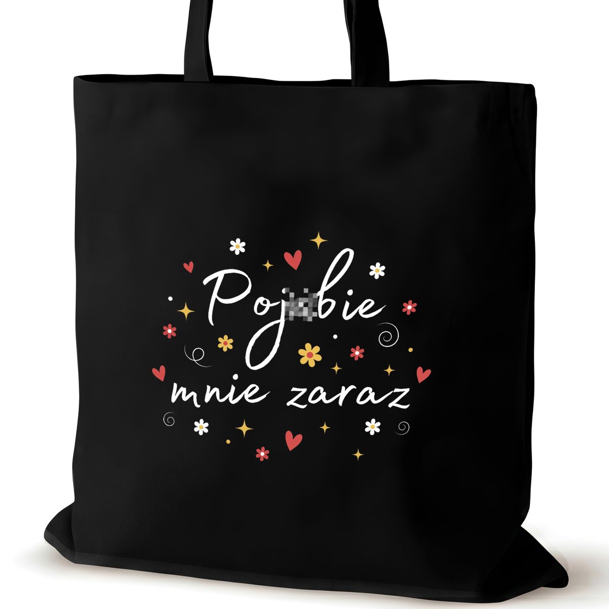 Torba bawełniana czarna dla VIRAL na ramię walentynki biura śmieszna