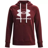 Bluzy damskie - Bluza damska Under Armour Rival Fleece Logo Hoodie bordowa 1356318 690-XXL - miniaturka - grafika 1