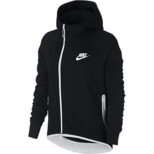 Nike Damska bluza W NSW TCH FLC CAPE FZ, czarno-biała, 2XL - Bluzy damskie - miniaturka - grafika 1