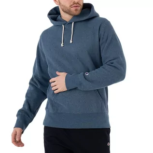 Bluzy sportowe męskie - Bluza Champion Hooded Sweatshirt 218800-BM513 - granatowa - grafika 1