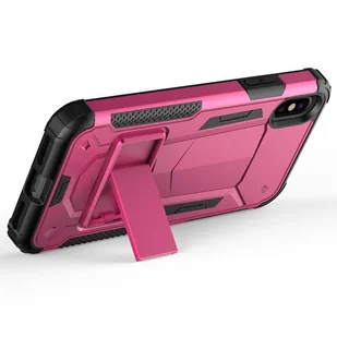 Zizo Hybrid Transformer Cover Pancerne etui iPhone X z podstawką (Hot Pink/Black) - Etui i futerały do telefonów - miniaturka - grafika 5