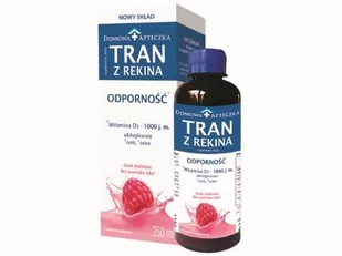 Tran z rekina o smaku malinowym, 250 ml /Domowa Apteczka/ - Przeziębienie i grypa - miniaturka - grafika 1