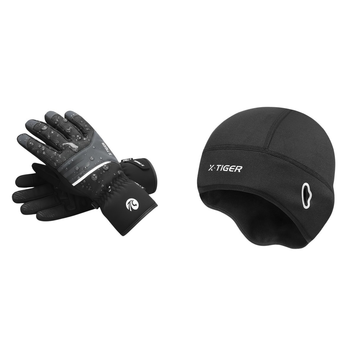 Rękawice Rowerowe Ocieplane Zimowe Żelowe M Czapka POD KASK ROWEROWY ZIMA