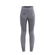 Spodnie sportowe damskie - COMPRESSPORT Legginsy termoaktywne damskie ON/OFF TIGHTS szare - miniaturka - grafika 1