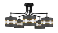 Lampy sufitowe - ANDY LAMPA WISZĄCA CZARNY E27 ABAŻUR CZARNY+ZŁOTY - miniaturka - grafika 1