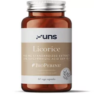 Witaminy i minerały dla sportowców - UNS Licorice 400mg Standardized Extract 20% Glycyrrhizic Acid Der 15:1 60vegcaps - miniaturka - grafika 1