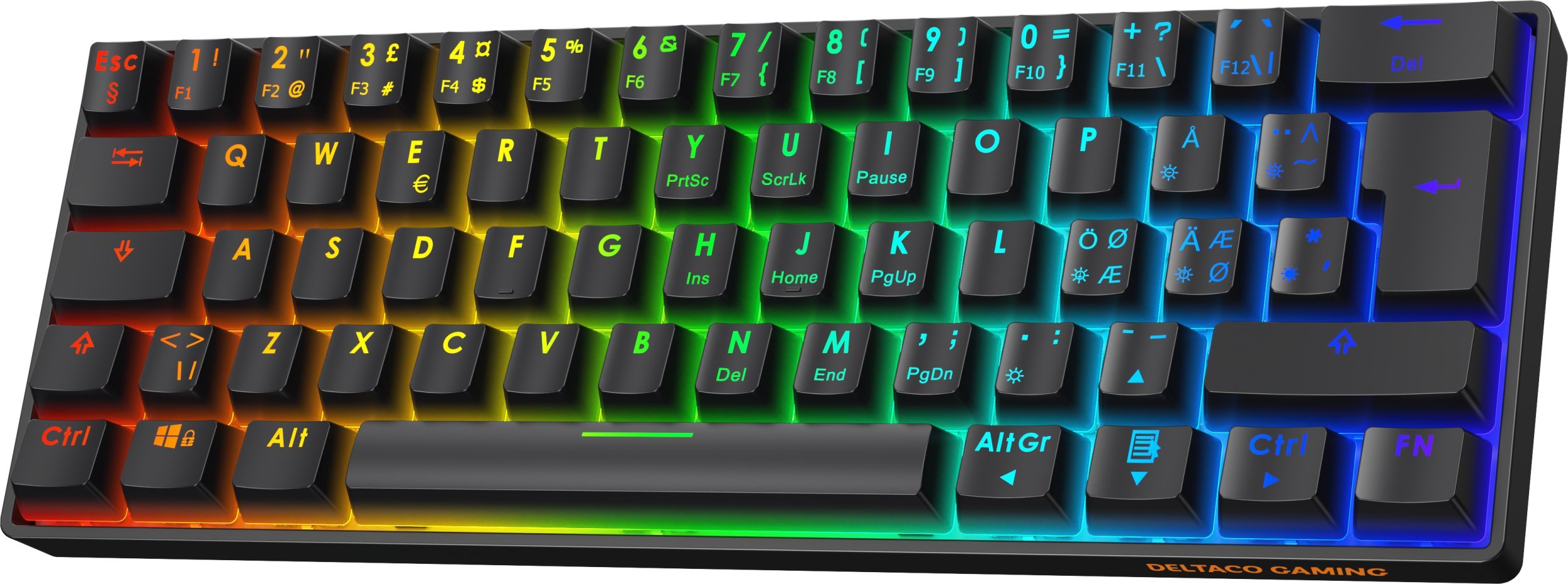 Deltaco DK470 60% Mechanical Keyboard, Lubed Hot-Swap KTT Switches GAM-175