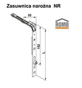 Drzwi wewnętrzne - Zasuwnica Okienna Narożna ROMB NR3 1451-1650mm (Czop Walcowy) - miniaturka - grafika 1