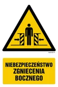 Tablice BHP - GF031 NIEBEZPIECZEŃSTWO ZGNIECENIA BOCZNEGO, PN - PŁYTA PCV 1MM; (150X225MM) - miniaturka - grafika 1