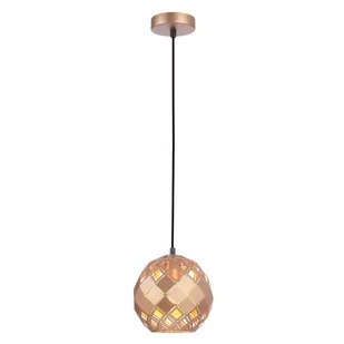 Italux Wisząca LAMPA geometryczna PAULELA PND-34221-1S-GD ażurowy ZWIS do sypialni złoty PND-34221-1S-GD - Lampy sufitowe - miniaturka - grafika 1