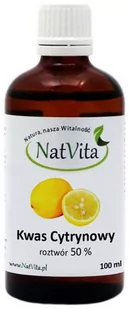 NatVita Kwas cytrynowy 50% 100ml - Witaminy i minerały - miniaturka - grafika 1