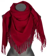 Apaszki i szaliki damskie - Chusta damska bawełniana jednokolorowa na prezent z frędzlami FGC-2 bordowy - miniaturka - grafika 1