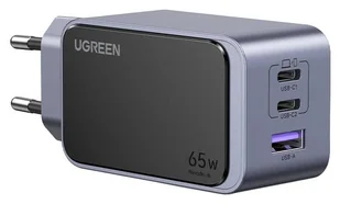Ugreen Nexode Air 65W, USB + 2x USB-C szara - Ładowarki do telefonów - miniaturka - grafika 1