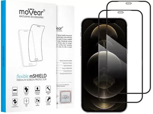 2 szt. | moVear flexible - Pancerne szkło hybrydowe do Apple iPhone 12 Pro Max (6.7") na Cały Ekran | Premium, fullGlue, 8H+ - Etui i futerały do telefonów - miniaturka - grafika 1