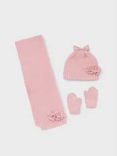 Czapki dla dzieci - Mayoral Zestaw czapka, szalik i rękawiczki 10105 Różowy - grafika 1