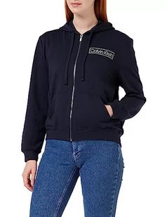 Calvin Klein Damska bluza z kapturem L/S od piżamy top, Nocne niebo, S - Bluzy damskie - miniaturka - grafika 1
