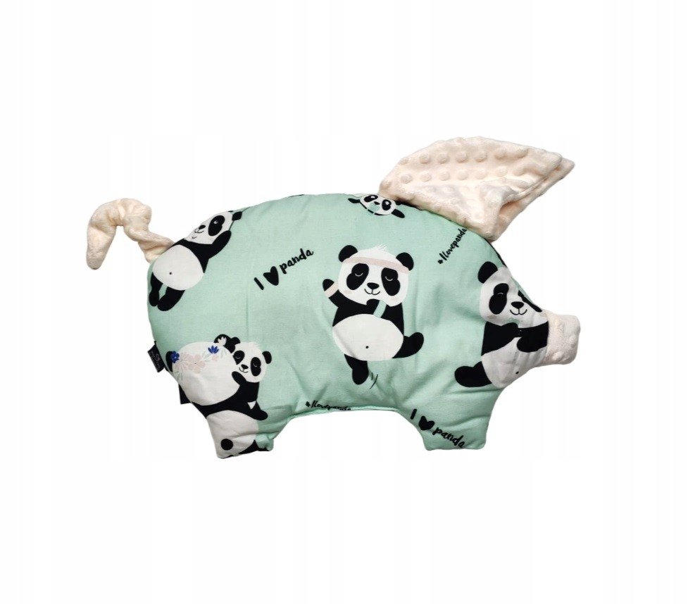 La Millou Poduszka Sleepy Pig - I Love Panda Mint - Ecru
