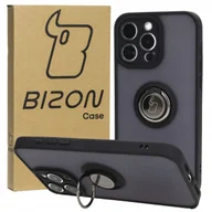 Etui i futerały do telefonów - Etui Bizon Case Hybrid Ring do iPhone 15 Pro Max, czarne - miniaturka - grafika 1