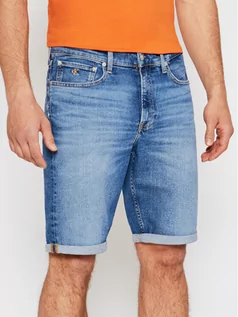 Spodenki męskie - Calvin Klein Jeans Szorty jeansowe J30J317748 Niebieski Regular Fit - grafika 1