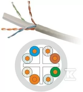 A-LAN Kabel UTP drut 4x2 kat 6 wew 305m PVC KIU6PVC305 - Kable miedziane - miniaturka - grafika 3