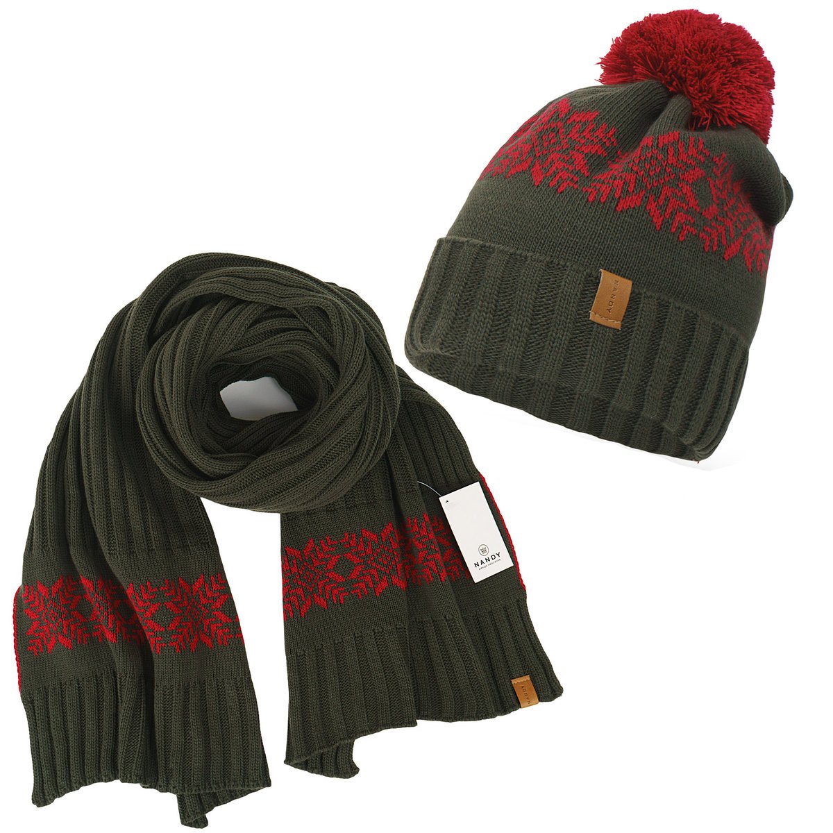 Nandy Komplet Czapka Szalik Ciepły Zimowy Norweski - Zest-Cs-2205078-14