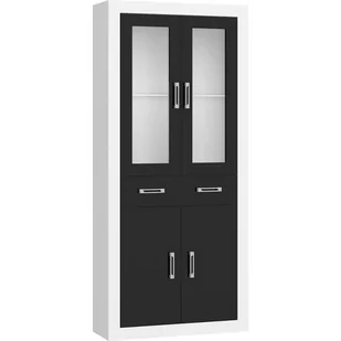 Witryna 2DSW VRN-18 Verin MebloCross Biały Mat / Czarny Połysk - Witryny - miniaturka - grafika 1