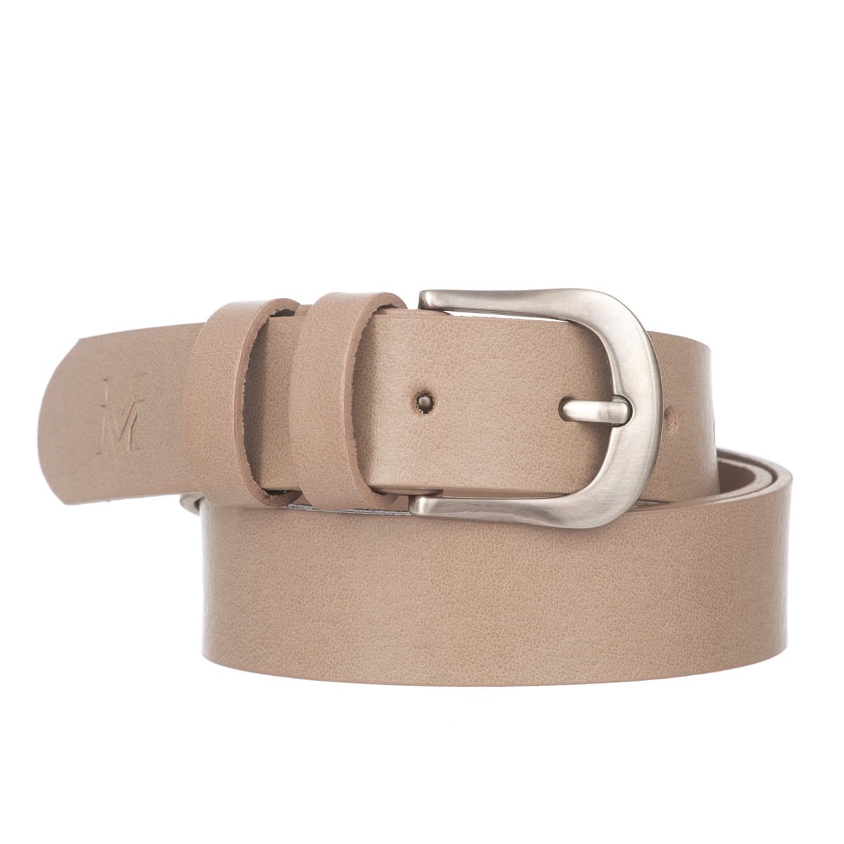 Klasyczny Pasek Damski VerMari Skórzany Ciemny Beż 3 cm