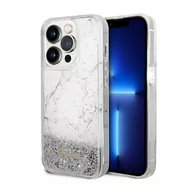 Etui i futerały do telefonów - Guess GUHCP14LLCSGSGH iPhone 14 Pro 6.1" biały/white hardcase Liquid Glitter Marble - miniaturka - grafika 1