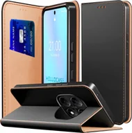 Etui i futerały do telefonów - Etui z Klapką do Redmi Note 14 Pro 5G / 14 Pro Plus 5G Skórzane, Czarne - miniaturka - grafika 1